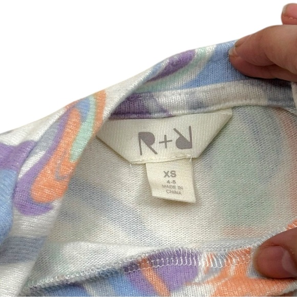 Rumi & Ryder Tie Dye Soft Knit 2pc Tee & Shorts Set Girls XS 4/5 - Picture 5 of 9